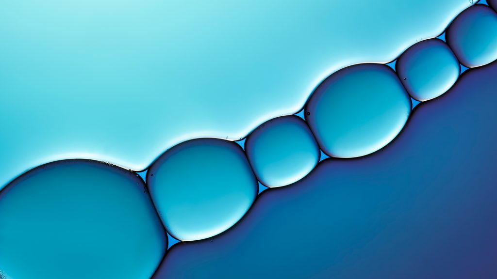 Blue background with bubbles