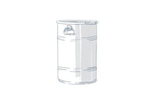 Illustration of a sheet metal keg